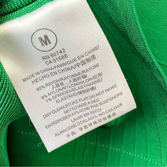 Harve Leger Bandage Bodycon Dress Green party wedding size M sleeveless Stretch - Picture 5 of 6